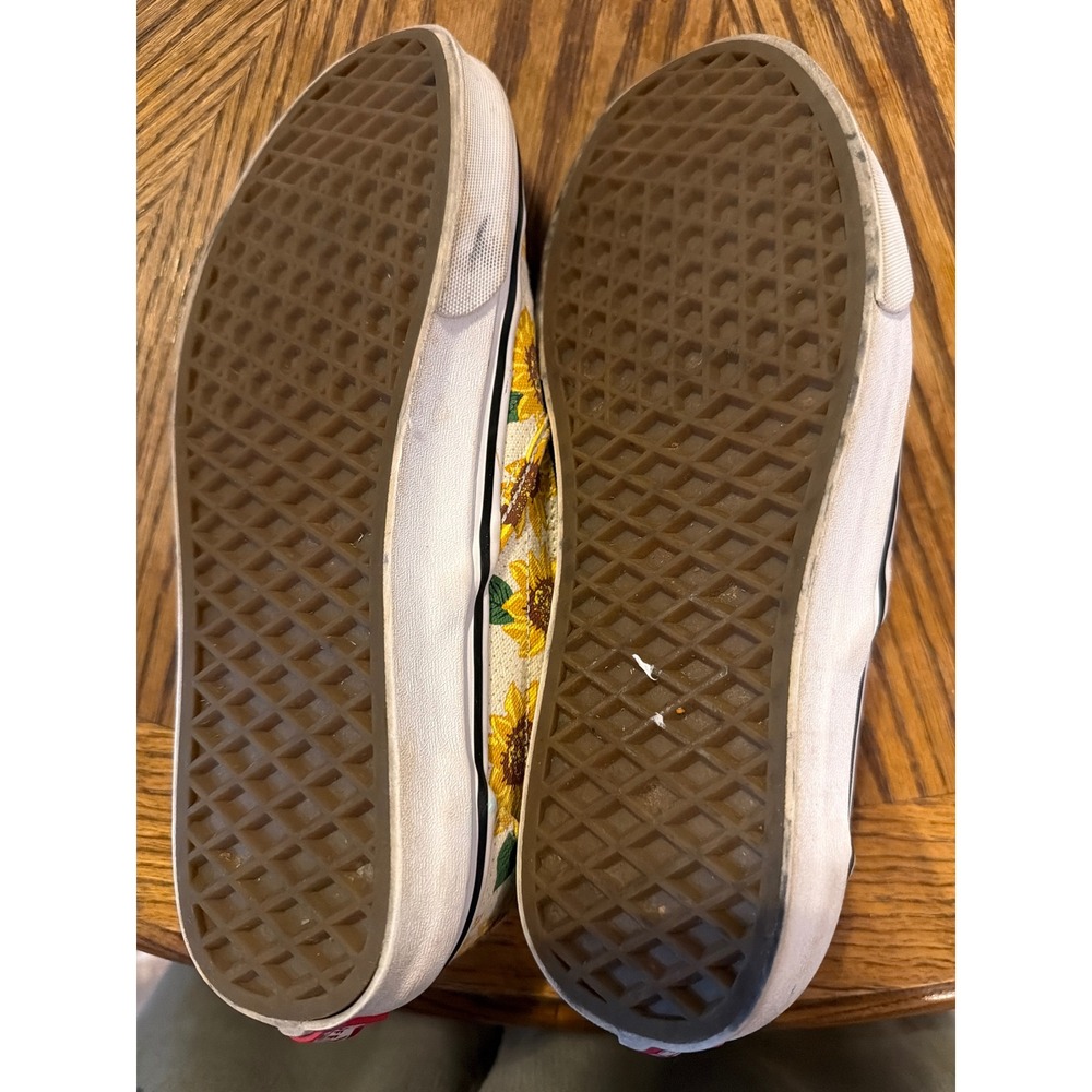Vans Classic Slip-On Sunflower Floral Canvas Sneakers Womens 8 Mens 6.5 Cream - Picture 4 of 4